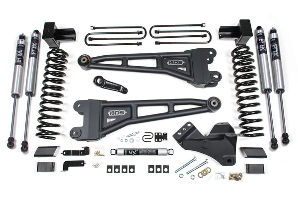 BDS Lift Kit 4in Radius Arm System w/Fox 2.0 Shocks Diesel (17-22 Ford F250/F350 Super Duty)