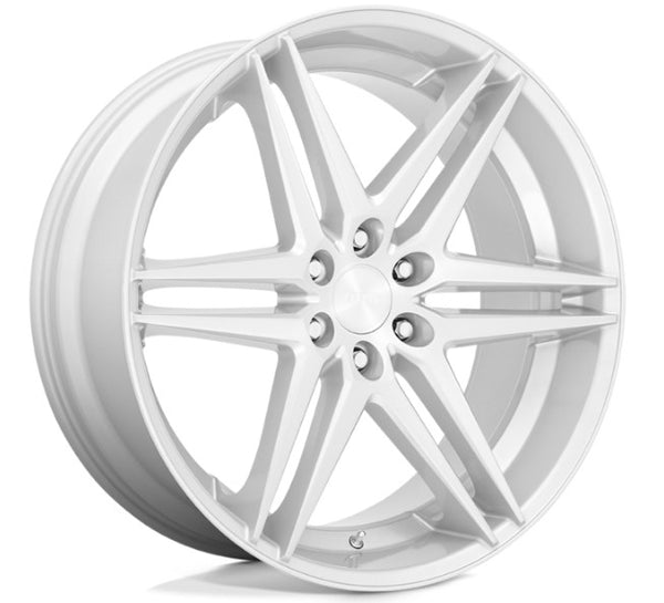 24X10 +30 6X135 DUB DIRTY DOG SILVER WITH BRUSHED FACE 87.1