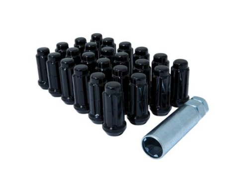 14X1.5 LUG NUTS CLOSED BLACK 24PCS & SPLINE KEY