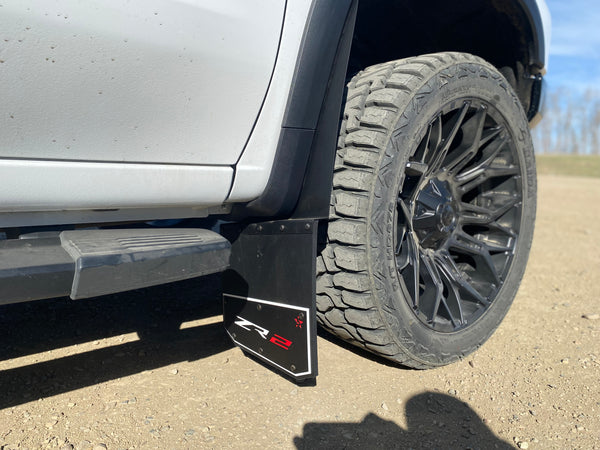2019+ Chev ZR2 1500 Bolt On Kickback Mudflaps 13"